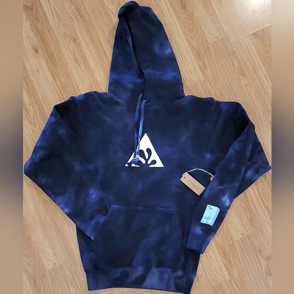 Wasted Collective navy blue tie-dye hoodie, unisex size XS, NWT